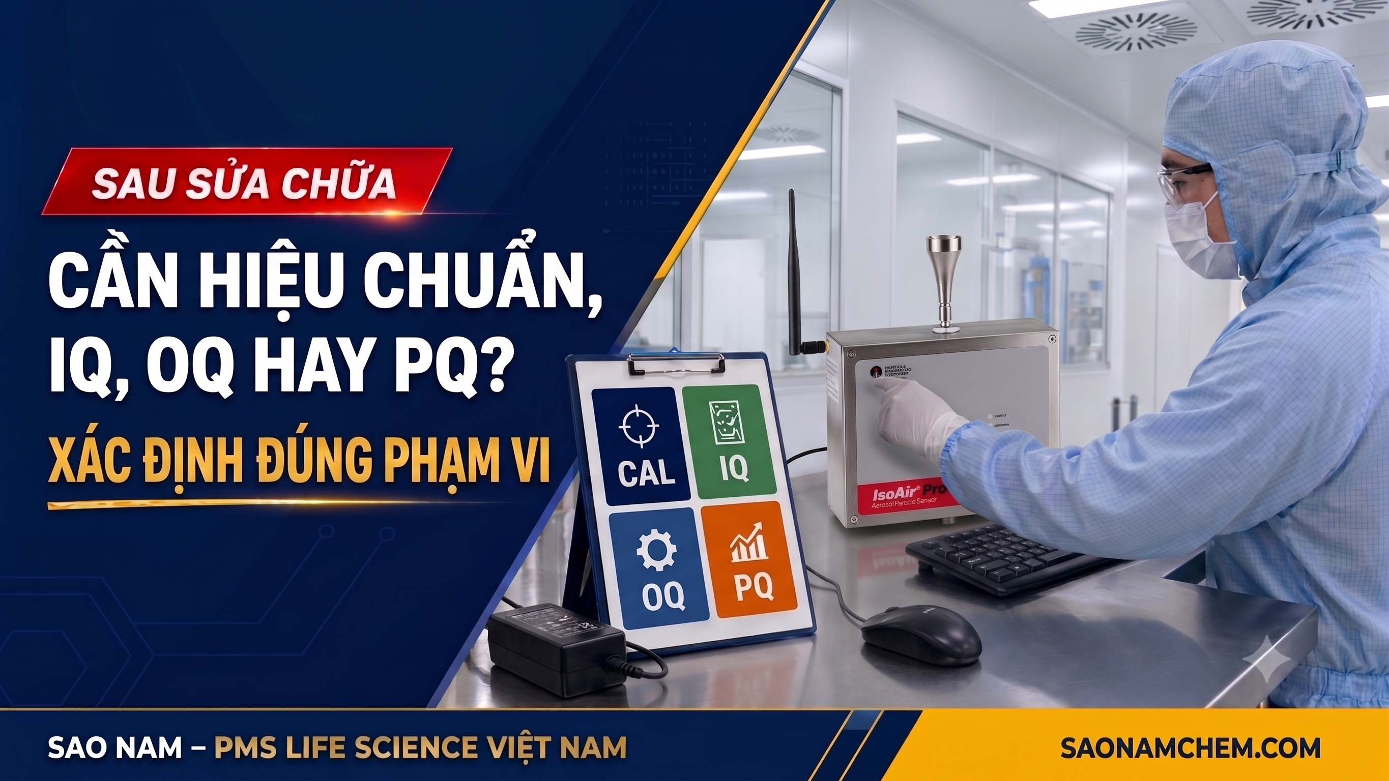 Sau sửa chữa máy PMS cần hiệu chuẩn, OQ hay PQ? Cách xác định đúng phạm vi